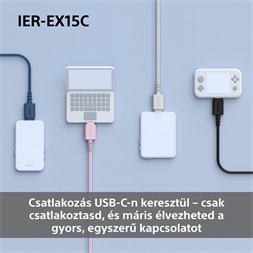 Sony IEREX15CB.CE7 USB Type-C vezetékes mikrofonos fekete fülhallgató