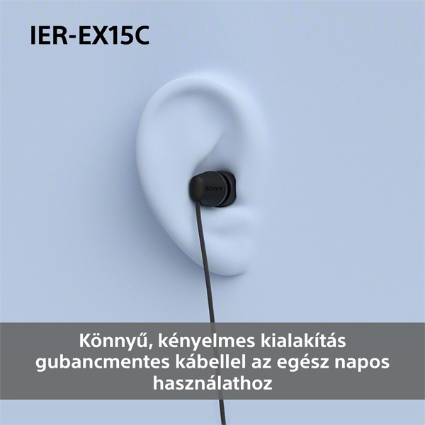 Sony IEREX15CB.CE7 USB Type-C vezetékes mikrofonos fekete fülhallgató