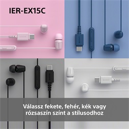 Sony IEREX15CB.CE7 USB Type-C vezetékes mikrofonos fekete fülhallgató