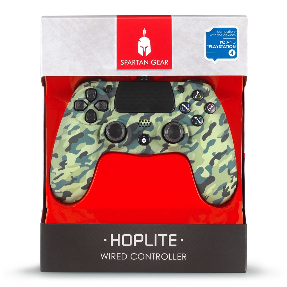 Spartan Gear 2807576 Hoplite PS4 vezetékes terepmintás zöld kontroller (Újszerű)