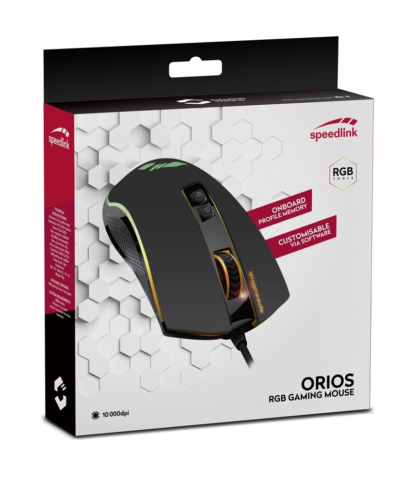 Speedlink SL-680010-BK Orios vezetékes egér