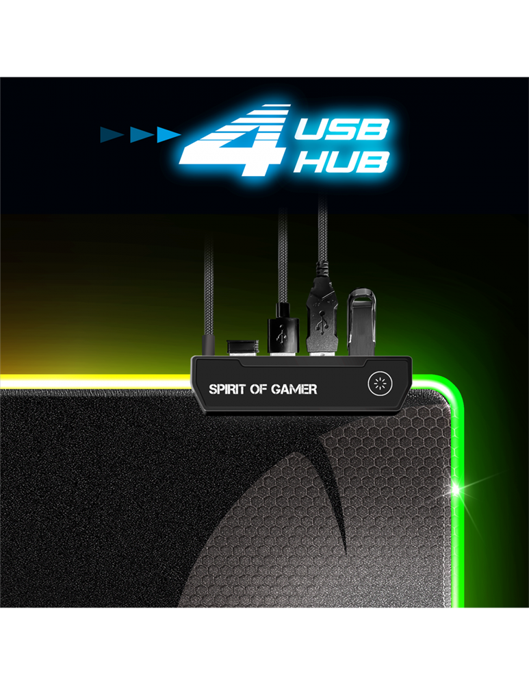 Spirit of Gamer Darkskull RGB XXXL fekete gamer egérpad