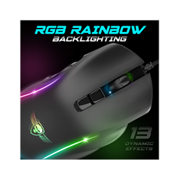 Spirit of Gamer ELITE-M30 (Optikai, 12800DPI, 10 gomb programozható, RGB, harisnyázott kábel) fekete egér