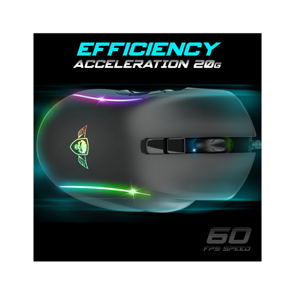Spirit of Gamer ELITE-M30 (Optikai, 12800DPI, 10 gomb programozható, RGB, harisnyázott kábel) fekete egér
