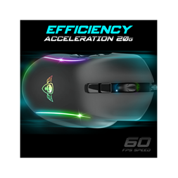 Spirit of Gamer ELITE-M30 (Optikai, 12800DPI, 10 gomb programozható, RGB, harisnyázott kábel) fekete egér