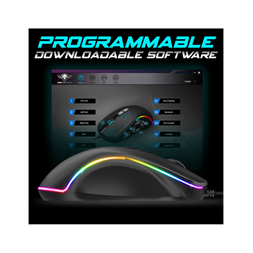 Spirit of Gamer ELITE-M30 (Optikai, 12800DPI, 10 gomb programozható, RGB, harisnyázott kábel) fekete egér