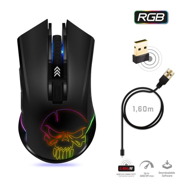 Spirit of Gamer ELITE-M20 4800DPI fekete vezeték nélküli gamer egér