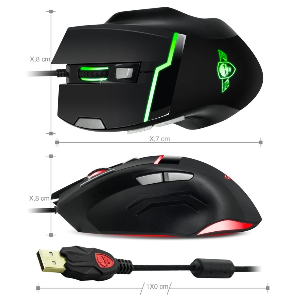 Spirit of Gamer Elite-M10 USB 4000DPI fekete gamer egér + egérapad
