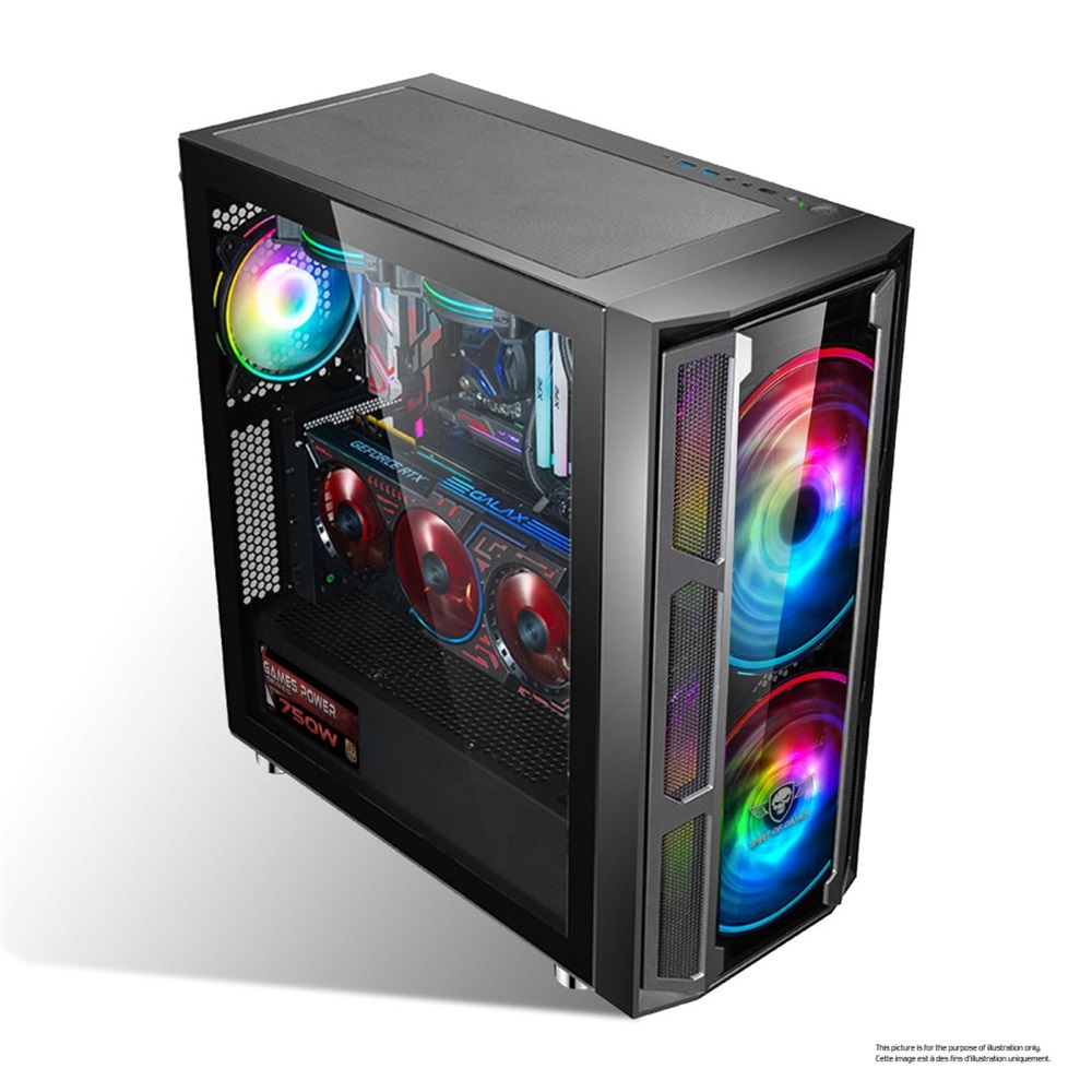 Spirit of Gamer GHOST 5 RGB fekete ablakos táp nélküli ATX ház