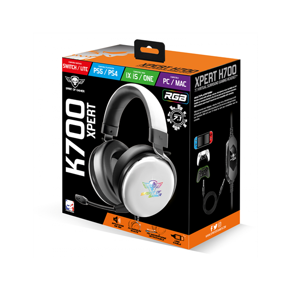 Spirit of Gamer H700 MultiPlatform fehér 7.1 gamer headset
