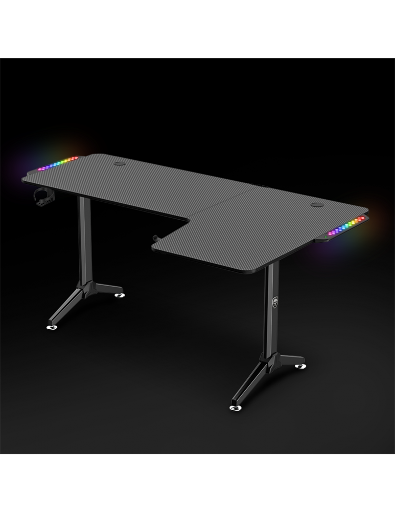 Spirit of Gamer Headquarter 600 R RGB LED fekete gamer asztal