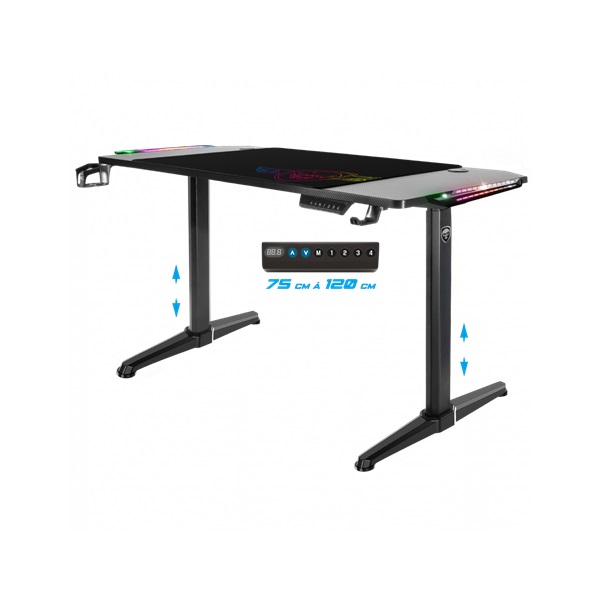 Spirit of Gamer Headquarter 800 RGB LED fekete gamer asztal