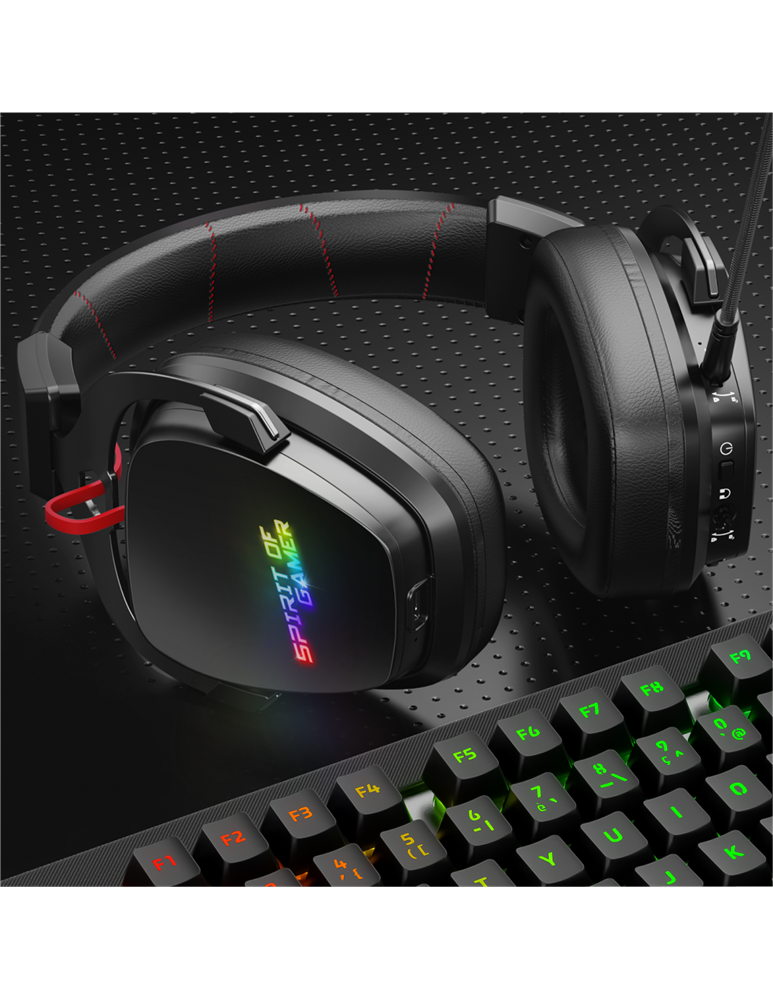 Spirit of Gamer MIC-XH1500 7.1 vezeték nélküli fekete gamer headset