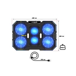 Spirit of Gamer Notebook Hűtőpad 17"-ig - AIRBLADE 700 RGB (29dB; max. 180 m3/h; 4x10cm+2x7cm, RGB LED, 2xUSB2.0)