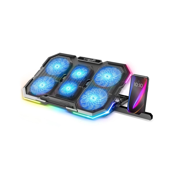 Spirit of Gamer Notebook Hűtőpad 17"-ig - AIRBLADE 700 RGB (29dB; max. 180 m3/h; 4x10cm+2x7cm, RGB LED, 2xUSB2.0)