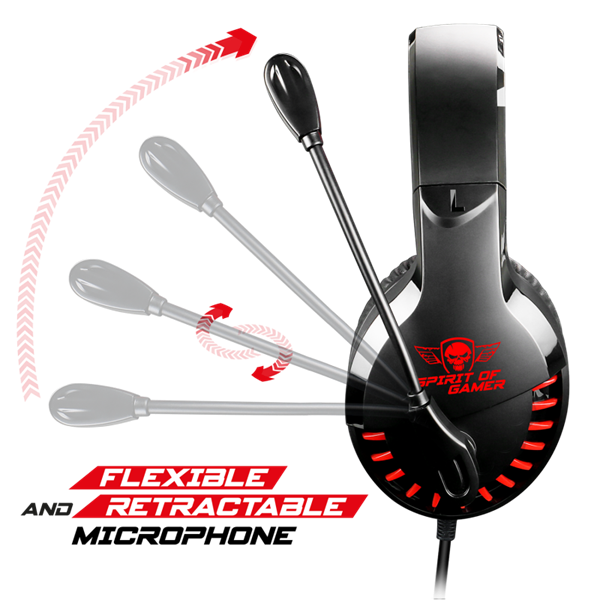 Spirit of Gamer PRO-H3 Red MultiPlatform piros-fekete gamer headset