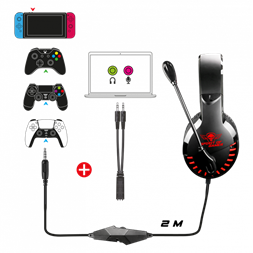 Spirit of Gamer PRO-H3 Red MultiPlatform piros-fekete gamer headset