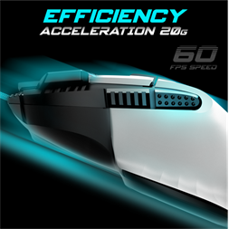 Spirit of Gamer PRO-M5 Arctic (Optikai, 12800DPI, 1000Hz, 8 gomb, harisnyázott kábel) fehér egér