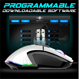Spirit of Gamer PRO-M5 Arctic (Optikai, 12800DPI, 1000Hz, 8 gomb, harisnyázott kábel) fehér egér