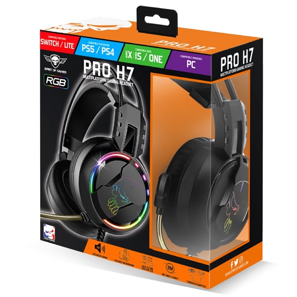 Spirit of Gamer PRO-H7 fekete vezetékes gamer headset
