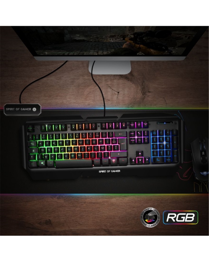 Spirit of Gamer PRO-K5 HUN fekete RGB USB gamer billentyűzet