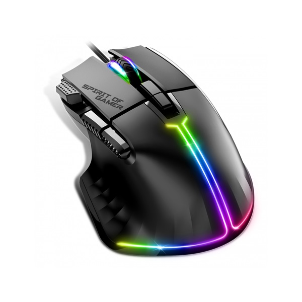 Spirit of Gamer PRO-M5 RGB fekete vezetékes gamer egér