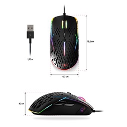 Spirit of Gamer S-XM100 RGB 12400DPI fekete gamer egér