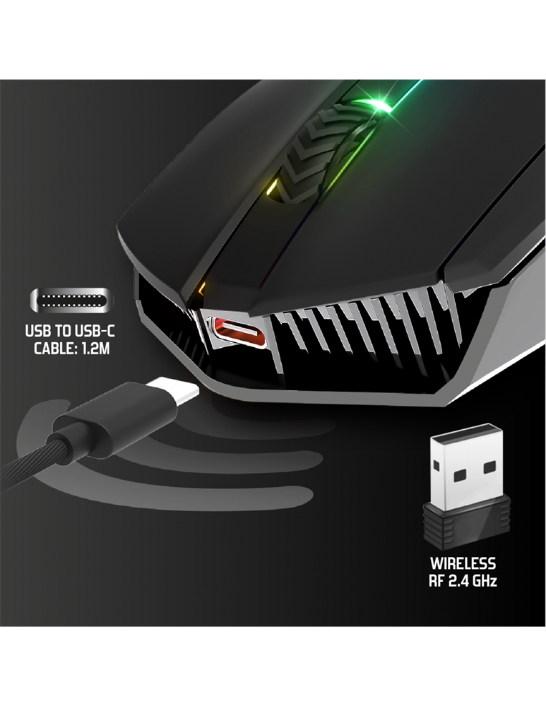 Spirit of Gamer XPERT-M200 vezeték nélküli fekete gamer egér