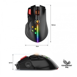Spirit of Gamer XPERT-M600 12000DPI fekete vezeték nélküli gamer egér