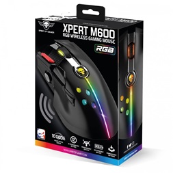 Spirit of Gamer XPERT-M600 12000DPI fekete vezeték nélküli gamer egér