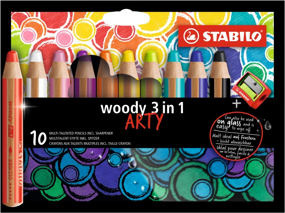 Stabilo ARTY Woody 3in1 10db-os vegyes színű krétaceruza