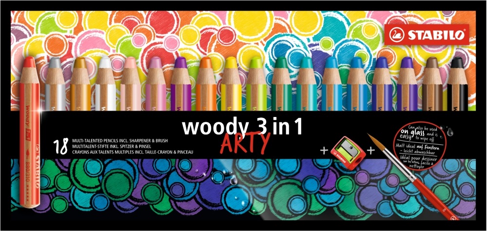 Stabilo ARTY Woody 3in1 18db-os vegyes színű krétaceruza
