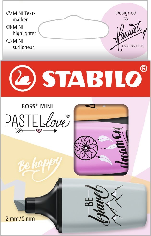 Stabilo BOSS MINI Pastellove 3 db/csomag vegyes színű szövegkiemelő
