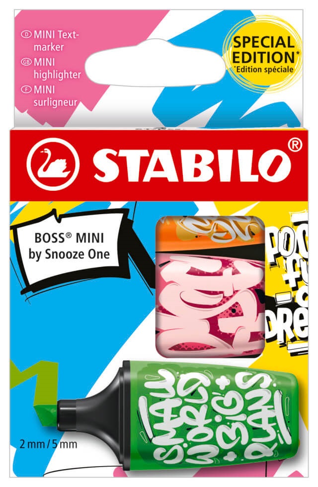Stabilo BOSS MINI by Snooze One 3 db-os (zöld/pink/narancs) szövegkiemelő készlet