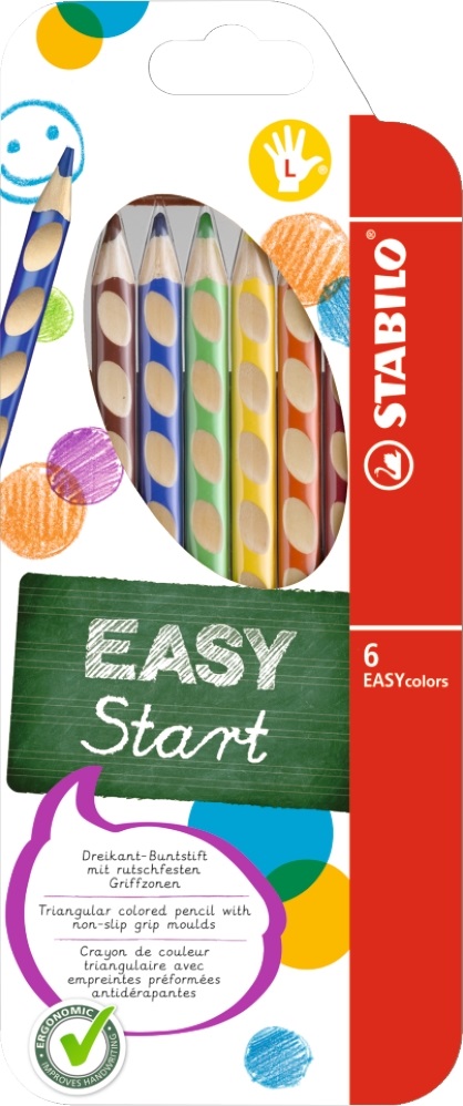 Stabilo Easy balkezes 6 db-os színes ceruza készlet