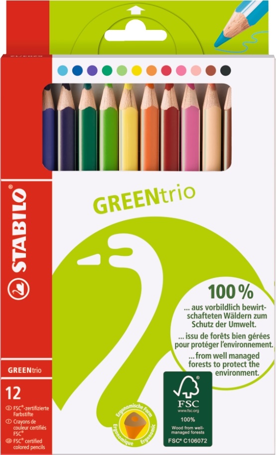 Stabilo GreenTrio vastag 12db-os színes ceruza készlet