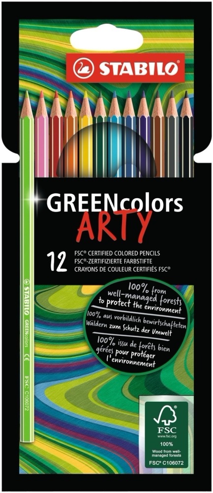 Stabilo Green colors Arty 12db-os színes ceruza készlet