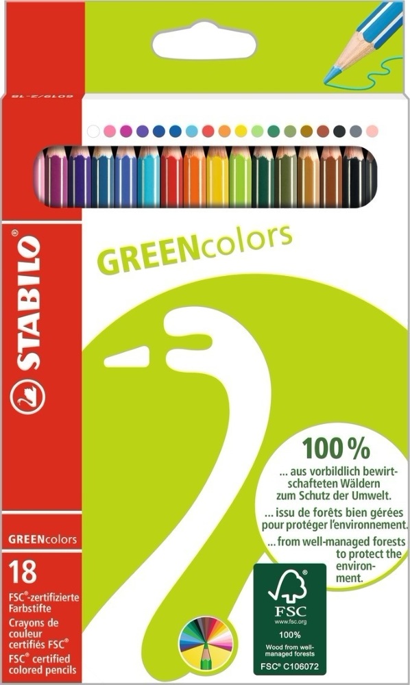 Stabilo Greencolors 18db-os színes ceruza készlet