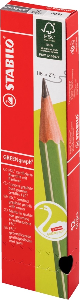 Stabilo Greengraph HB radíros 12db-os grafitceruza