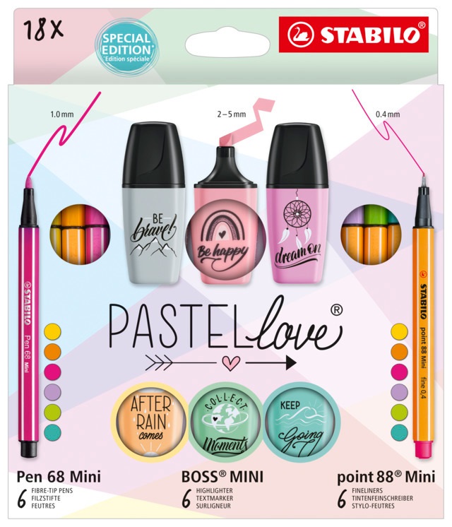 Stabilo MINI Pastellove 18 db-os készlet