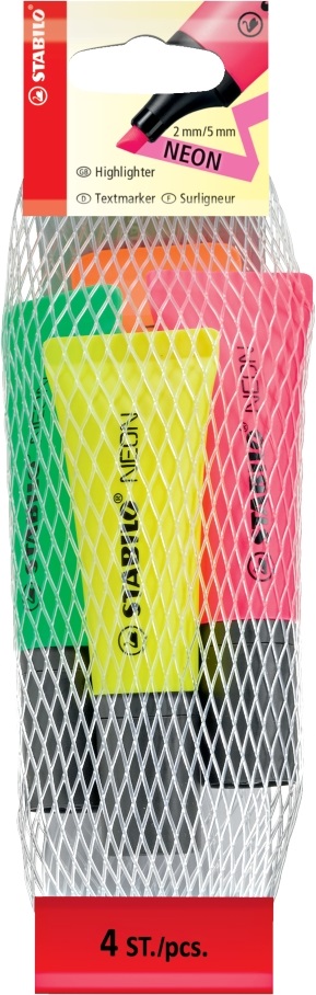 Stabilo Neon 72/4-0 4db-os vegyes színű szövegkiemelő