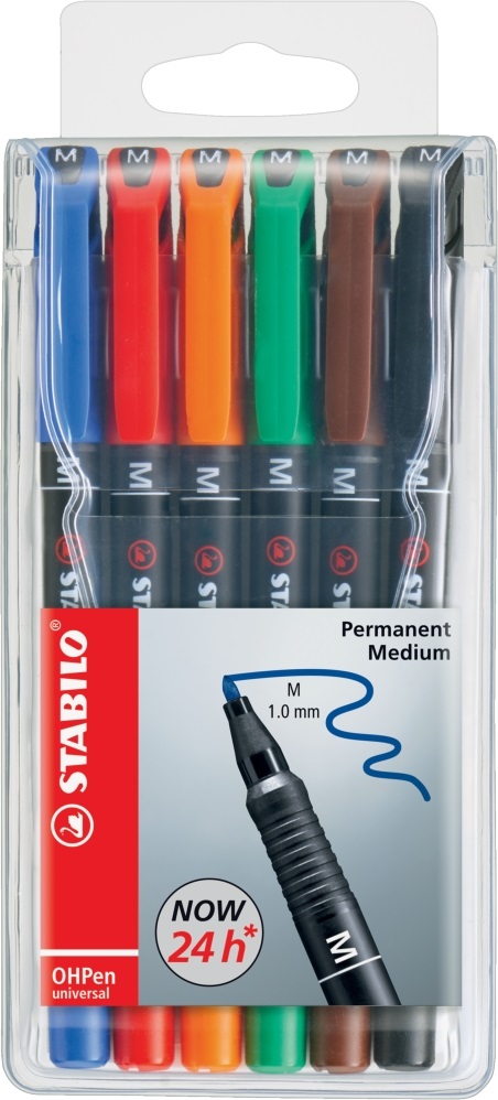Stabilo OHPen 843 M 6db-os vegyes színű permanent marker készlet