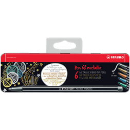 Stabilo Pen 68 Metallic fémdobozos 6 db-os rostirón készlet