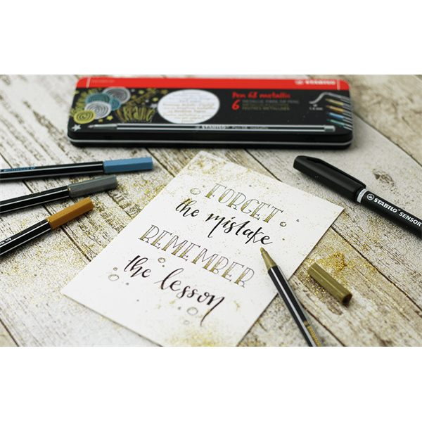 Stabilo Pen 68 Metallic fémdobozos 6 db-os rostirón készlet