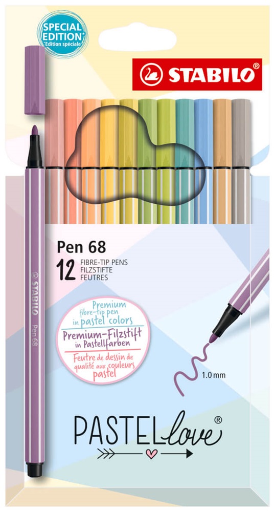 Stabilo Pen 68 Pastellove 12 db-os rostirón készlet