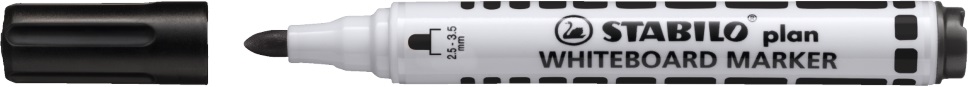 Stabilo Plan 2,5-3,5mm kúpos hegyű fekete táblamarker
