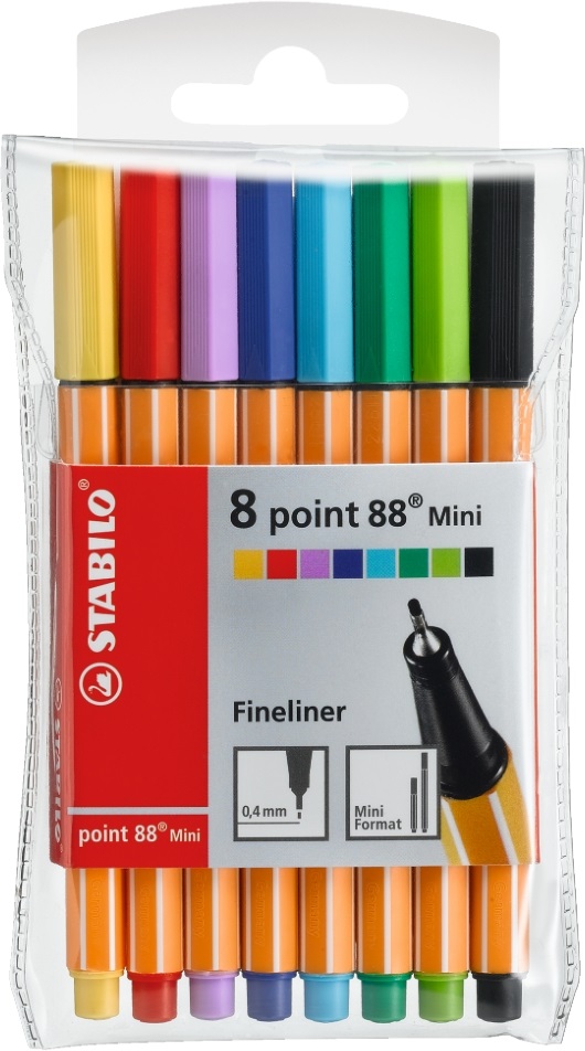 Stabilo Point 88 Mini Wallet 8db-os vegyes színű tűfilc készlet