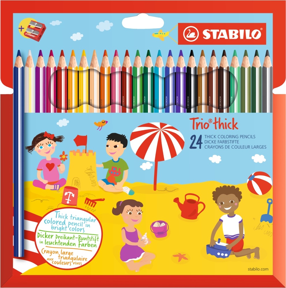 Stabilo Trio 24db-os színesceruza készlet + hegyező