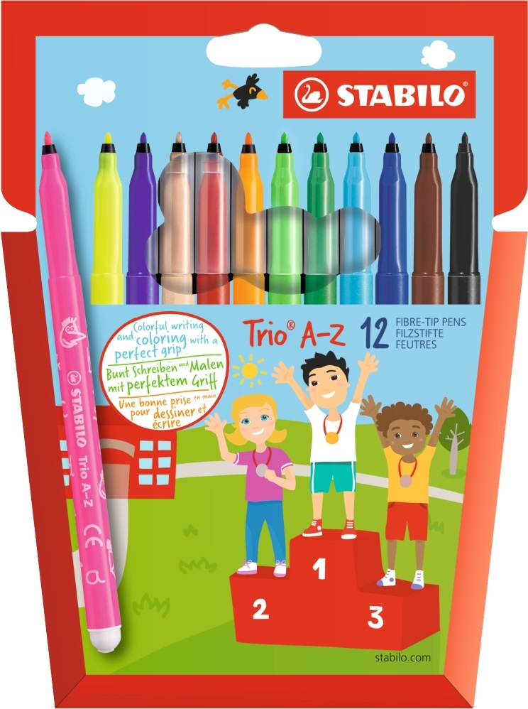 Stabilo Trio A-Z 12db-os vegyes színű filctoll készlet