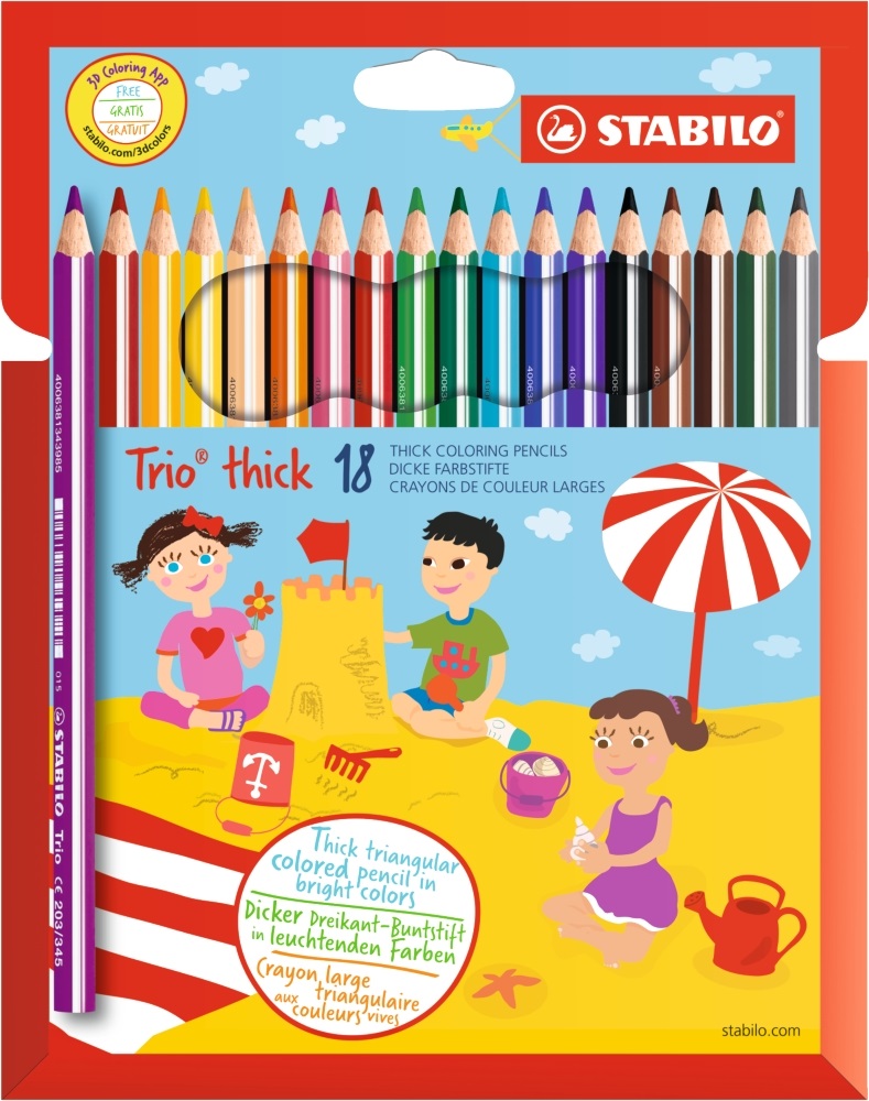 Stabilo Trio vastag 18db-os színes ceruza készlet